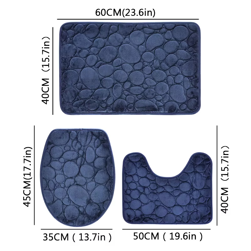 Quick Dry Diatomite Bath Mat - 3PCS/Set Bath Mats Nonslip Soft Quick