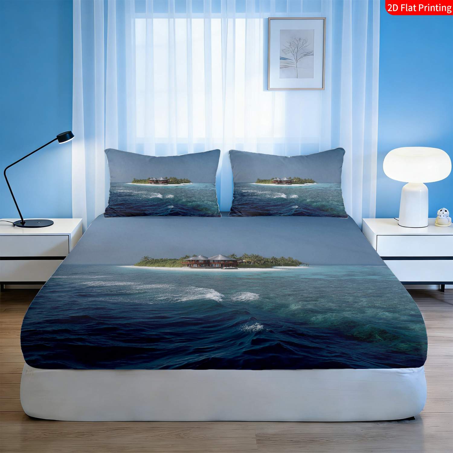 Tropical Island Bedding Set Pa - огляд і ціна Fitted Bed Sheets Deep Pocket