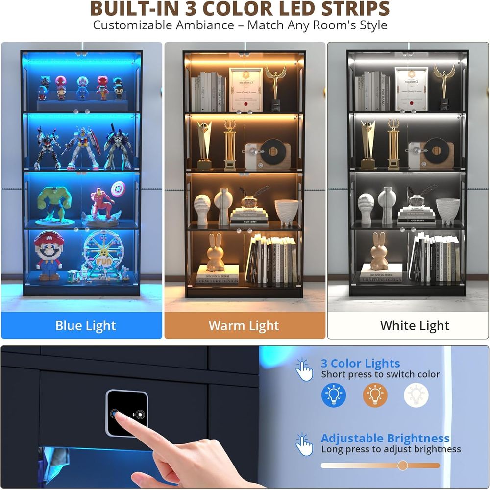 65 Glass Door Display Cabinet, - огляд і ціна Storage & Organization