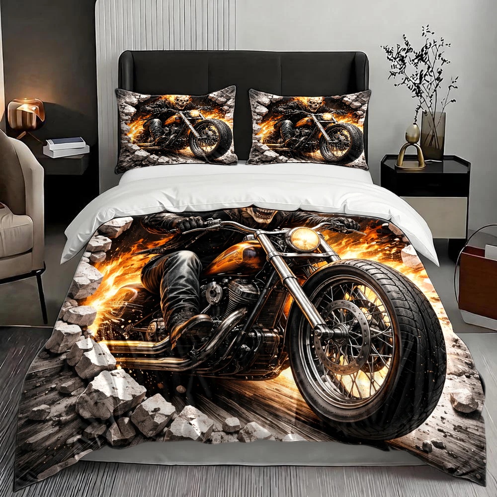 Ghost Rider Flame Skull Motorc - огляд і ціна Duvet Cover Sets With Zipper