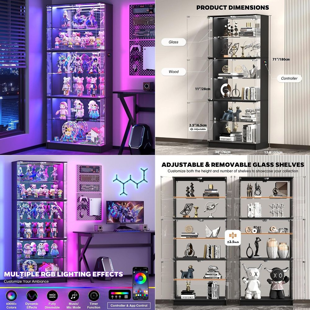 Display Cabinet with Glass Doo - огляд і ціна Lighting