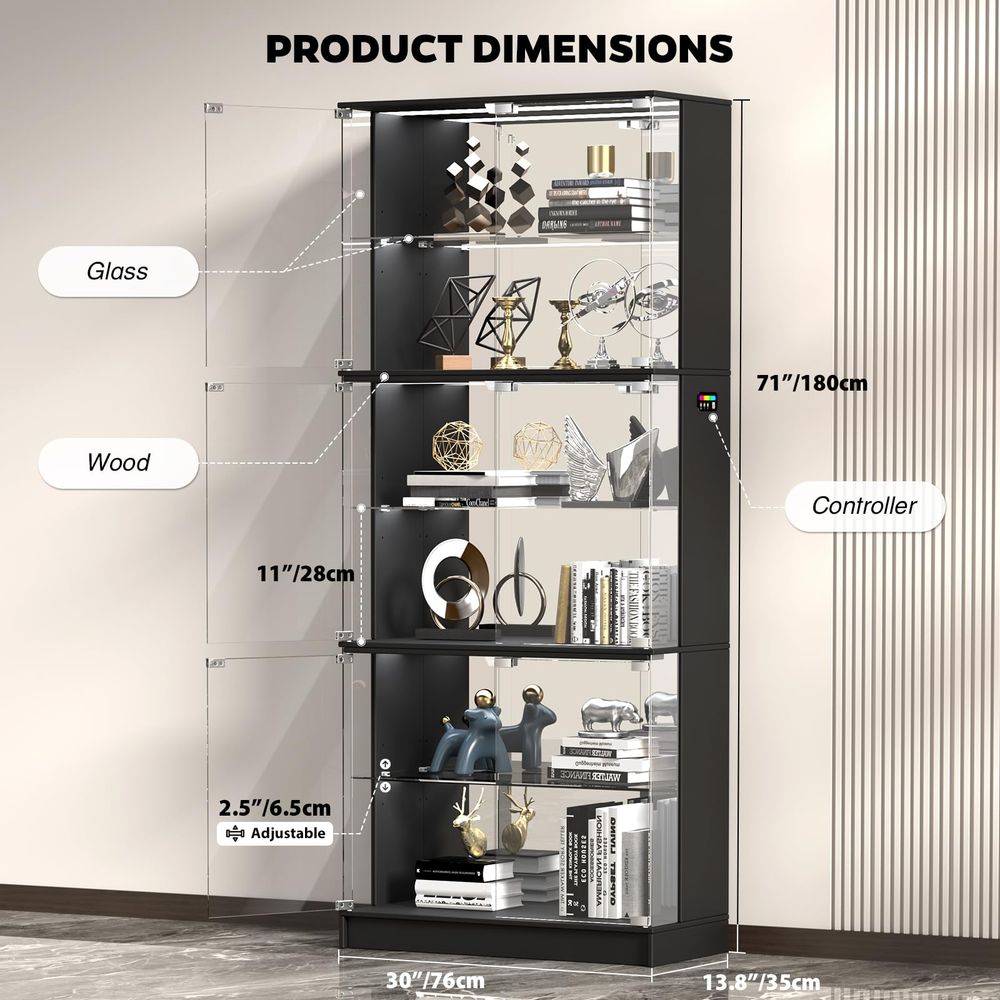 Display Cabinet with Glass Doo - огляд і ціна Lighting