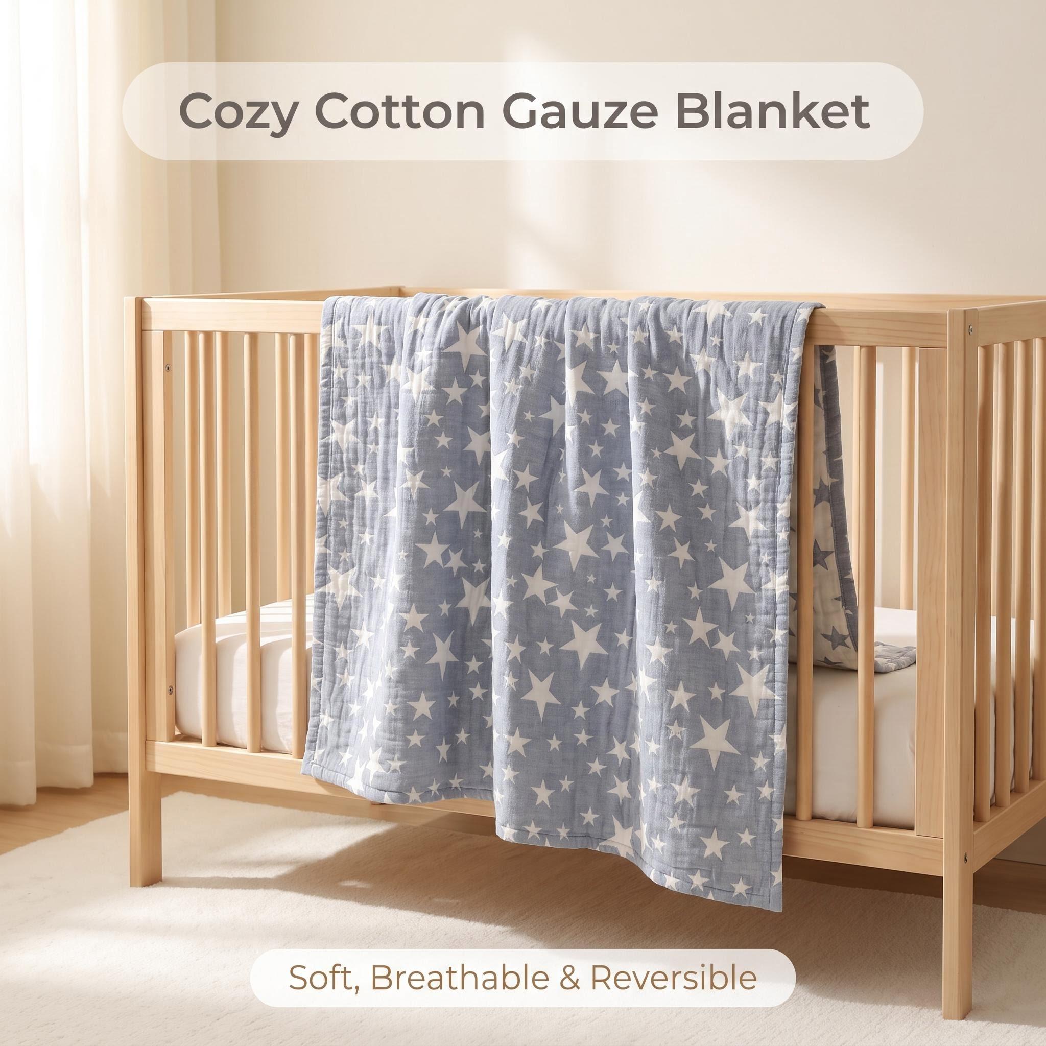 3-Layer Cotton Muslin Throw Bl - огляд і ціна Muslin Cotton Bedspread