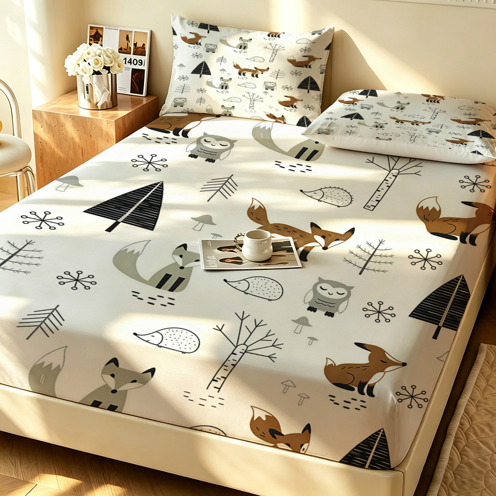Forest Fox Owl Pine Fitted She - огляд і ціна Fitted Bed Sheets Deep Pocket