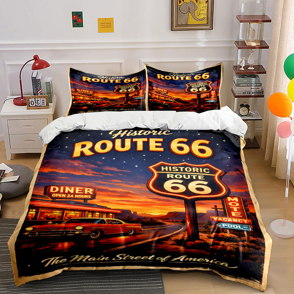 Nostalgic Night on Route 66 Pa - огляд і ціна Duvet Cover Sets With Zipper