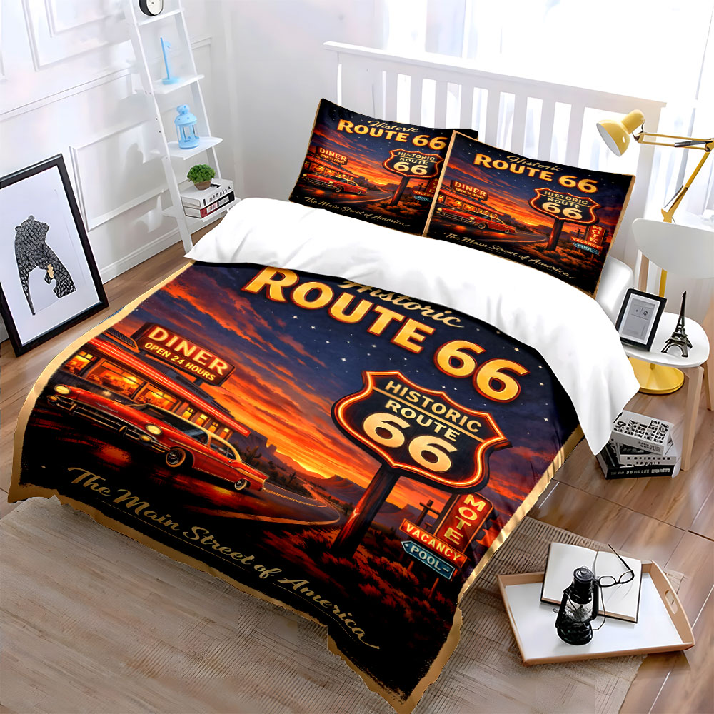 Nostalgic Night on Route 66 Pa - огляд і ціна Duvet Cover Sets With Zipper