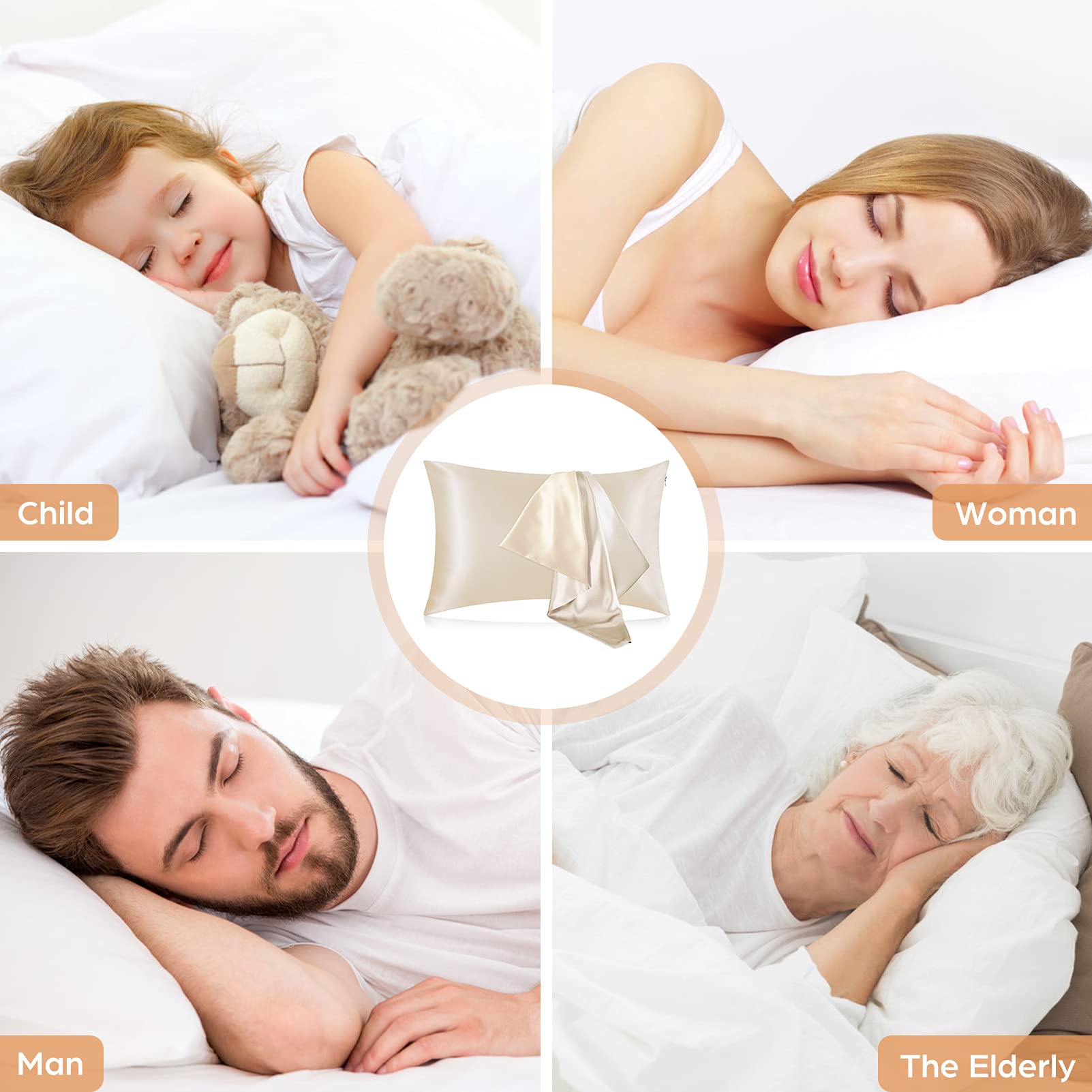 Satin Pillowcases Hair Skin Fr - огляд і ціна Satin Silk Pillowcase Hair Skin